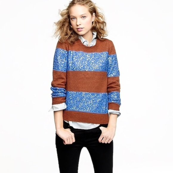 {J.Crew} Wynter Sequin Stripe Pullover - Picture 7 of 7